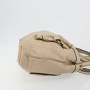 Chloe Victoria Hand Bag Leather 2way Beige Gold Auth BA14185A-4