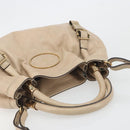 Chloe Victoria Hand Bag Leather 2way Beige Gold Auth BA14185A-6