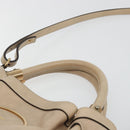 Chloe Victoria Hand Bag Leather 2way Beige Gold Auth BA14185A-8