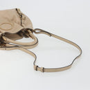 Chloe Victoria Hand Bag Leather 2way Beige Gold Auth BA14185A-9