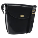 BALLY Shoulder Bag Leather Black Gold Auth BA1419-1