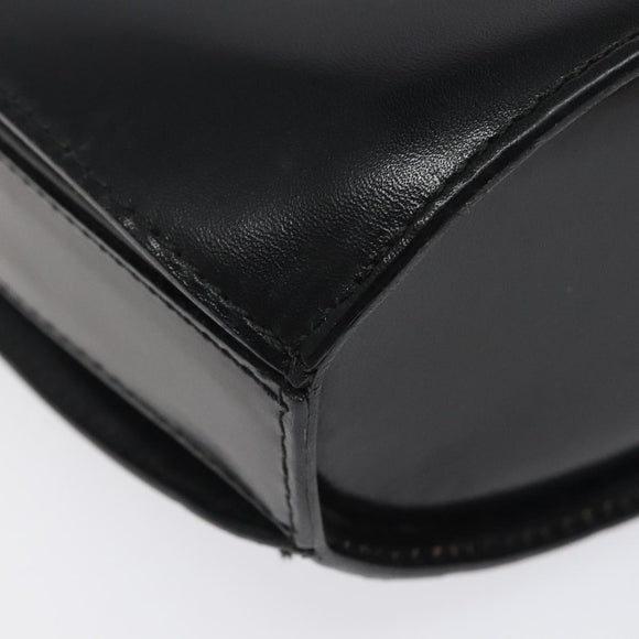 BALLY Shoulder Bag Leather Black Gold Auth BA1419