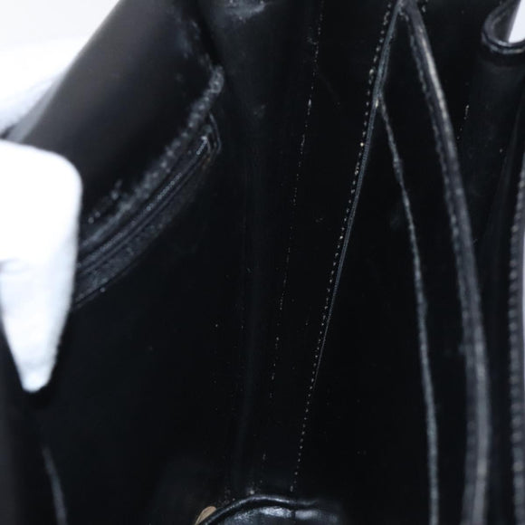 BALLY Shoulder Bag Leather Black Gold Auth BA1419