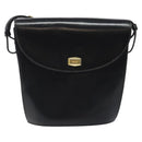 BALLY Shoulder Bag Leather Black Gold Auth BA1419-13