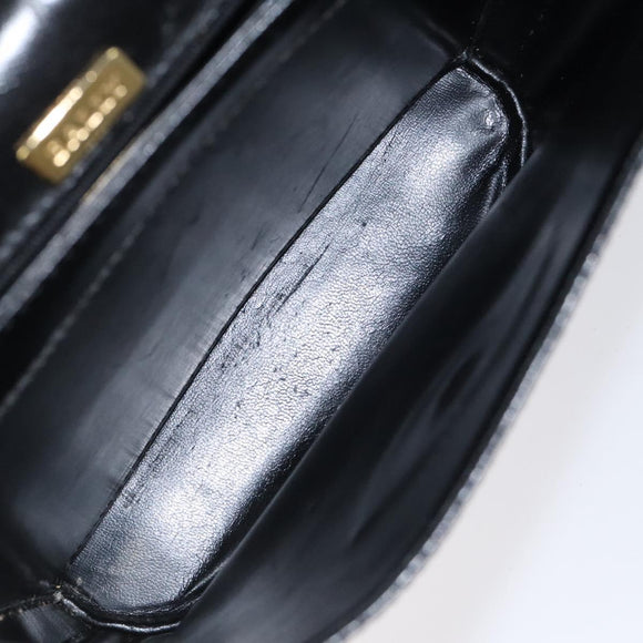 BALLY Shoulder Bag Leather Black Gold Auth BA1419