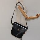 BALLY Shoulder Bag Leather Black Gold Auth BA1419-22