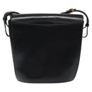 BALLY Shoulder Bag Leather Black Gold Auth BA1419-2