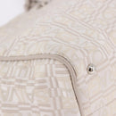 Salvatore Ferragamo Hand Bag Jacquard Ivory Silver Auth BA14190A-10