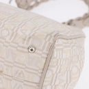 Salvatore Ferragamo Hand Bag Jacquard Ivory Silver Auth BA14190A-14