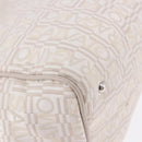 Salvatore Ferragamo Hand Bag Jacquard Ivory Silver Auth BA14190A-15