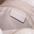 Salvatore Ferragamo Hand Bag Jacquard Ivory Silver Auth BA14190A-12