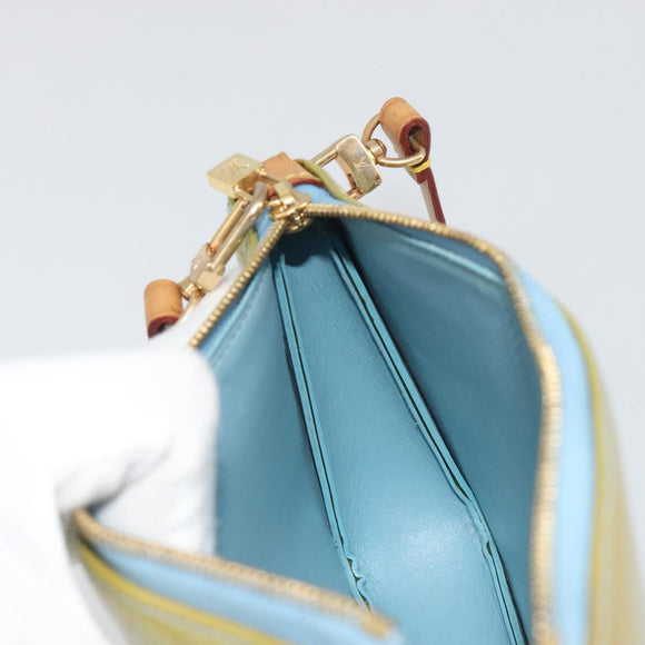 LOUIS VUITTON Monogram Vernis Lexington Pouch Baby Blue M91011 LV Auth BA14191A