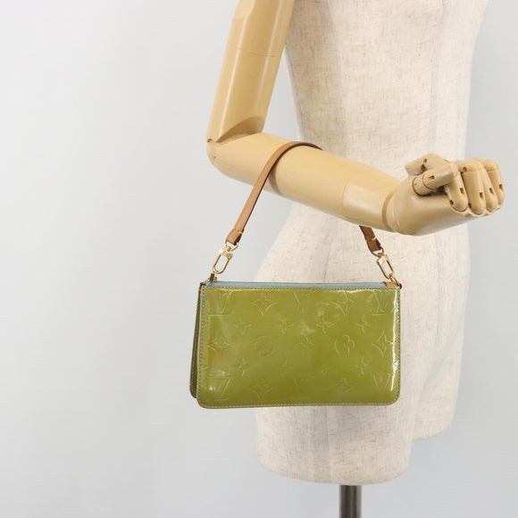 LOUIS VUITTON Monogram Vernis Lexington Pouch Baby Blue M91011 LV Auth BA14191A