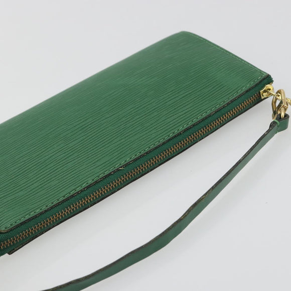 LOUIS VUITTON Epi Pochette Accessoires Accessory Pouch Green M52984 Auth BA14192