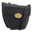 GUCCI Shoulder Bag Leather Black Gold Auth BA14193-1