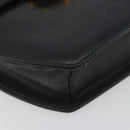 GUCCI Shoulder Bag Leather Black Gold Auth BA14193-11