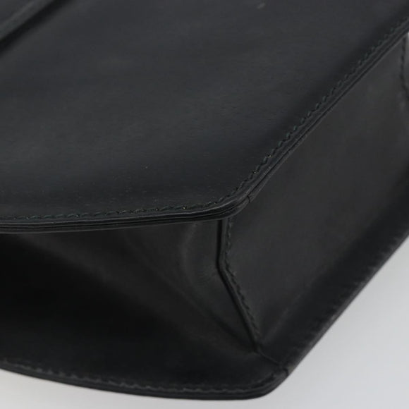 GUCCI Shoulder Bag Leather Black Gold Auth BA14193