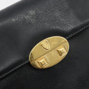 GUCCI Shoulder Bag Leather Black Gold Auth BA14193-14
