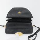 GUCCI Shoulder Bag Leather Black Gold Auth BA14193-15