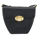 GUCCI Shoulder Bag Leather Black Gold Auth BA14193-2