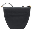 GUCCI Shoulder Bag Leather Black Gold Auth BA14193-3