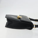 GUCCI Shoulder Bag Leather Black Gold Auth BA14193-4