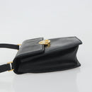 GUCCI Shoulder Bag Leather Black Gold Auth BA14193-5
