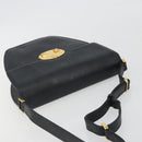 GUCCI Shoulder Bag Leather Black Gold Auth BA14193-6