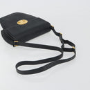 GUCCI Shoulder Bag Leather Black Gold Auth BA14193-7