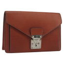 LOUIS VUITTON Epi Sellier Dragonne Clutch Bag Brown M52613 LV Auth BA14195-1