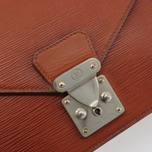 LOUIS VUITTON Epi Sellier Dragonne Clutch Bag Brown M52613 LV Auth BA14195