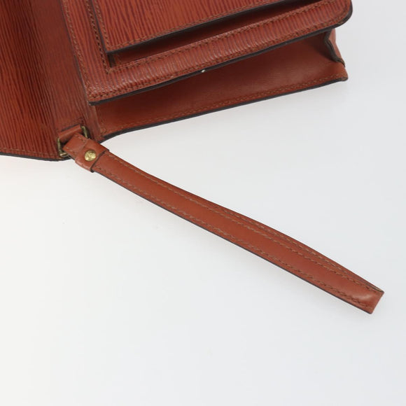 LOUIS VUITTON Epi Sellier Dragonne Clutch Bag Brown M52613 LV Auth BA14195