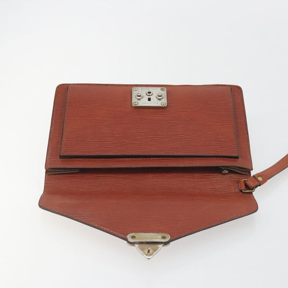 LOUIS VUITTON Epi Sellier Dragonne Clutch Bag Brown M52613 LV Auth BA14195