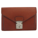 LOUIS VUITTON Epi Sellier Dragonne Clutch Bag Brown M52613 LV Auth BA14195-13