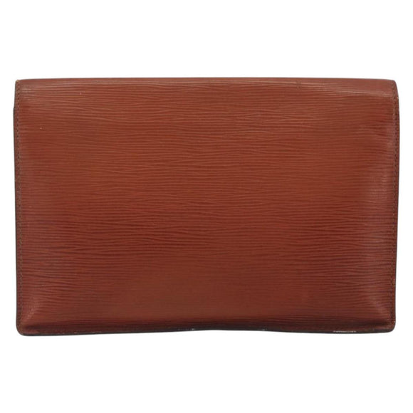 LOUIS VUITTON Epi Sellier Dragonne Clutch Bag Brown M52613 LV Auth BA14195