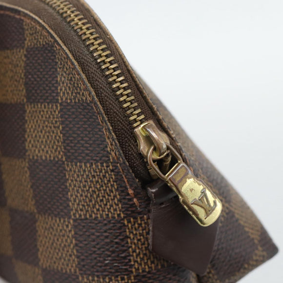 LOUIS VUITTON Damier Ebene Pochette Cosmetic PM Pouch N47516 LV Auth BA14196