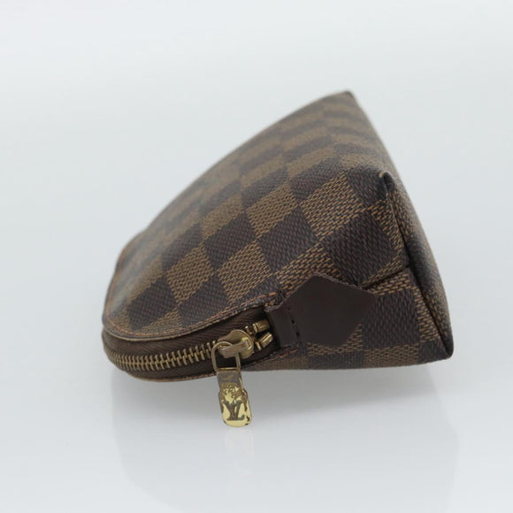 LOUIS VUITTON Damier Ebene Pochette Cosmetic PM Pouch N47516 LV Auth BA14196
