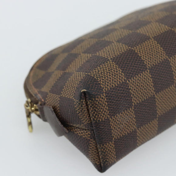 LOUIS VUITTON Damier Ebene Pochette Cosmetic PM Pouch N47516 LV Auth BA14196