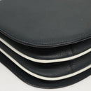 BALLY Shoulder Bag Leather Navy Gold Auth BA1420-16