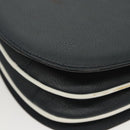 BALLY Shoulder Bag Leather Navy Gold Auth BA1420-17