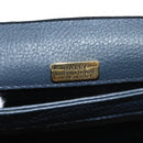 BALLY Shoulder Bag Leather Navy Gold Auth BA1420-20