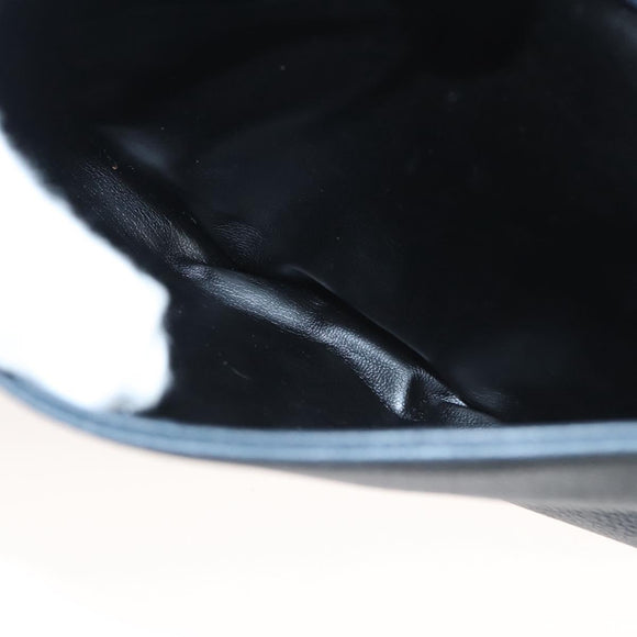 BALLY Shoulder Bag Leather Navy Gold Auth BA1420