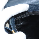 BALLY Shoulder Bag Leather Navy Gold Auth BA1420-25