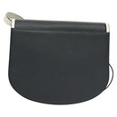 BALLY Shoulder Bag Leather Navy Gold Auth BA1420-2