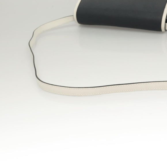 BALLY Shoulder Bag Leather Navy Gold Auth BA1420