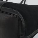 HERMES Garden Party PM Hand Bag Canvas Black Silver Auth BA14200-10