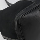 HERMES Garden Party PM Hand Bag Canvas Black Silver Auth BA14200-13