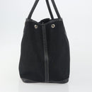 HERMES Garden Party PM Hand Bag Canvas Black Silver Auth BA14200-5