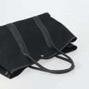 HERMES Garden Party PM Hand Bag Canvas Black Silver Auth BA14200-6