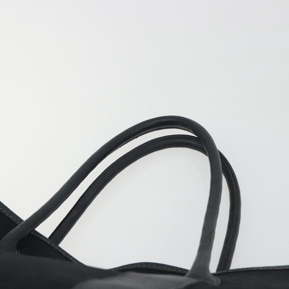 HERMES Garden Party PM Hand Bag Canvas Black Silver Auth BA14200